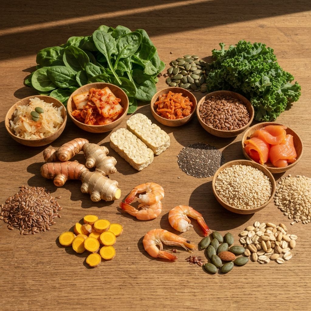 Diverse natural ingredients representing nutritional support